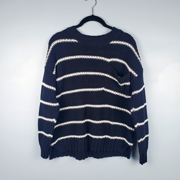 American Eagle Outfitters Sweaters - American Eagle oversized striped pocket sweater S